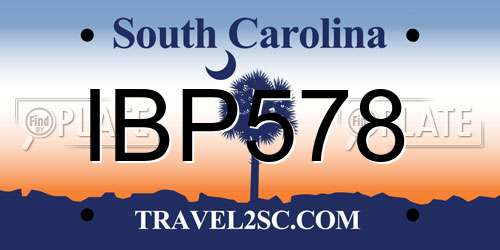 IBP578 South Carolina License Plate