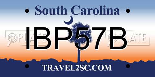 IBP57B South Carolina License Plate