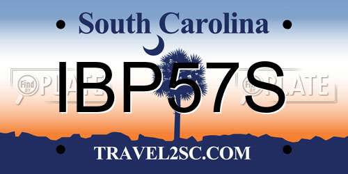 IBP57S South Carolina License Plate