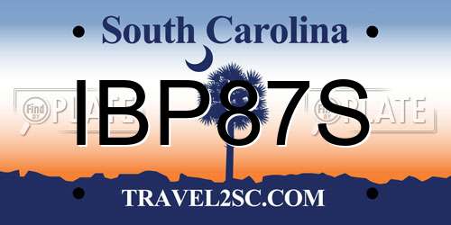 IBP87S South Carolina License Plate