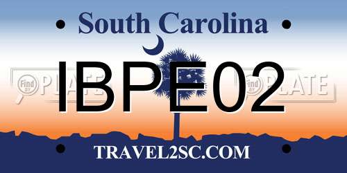 IBPE02 South Carolina License Plate