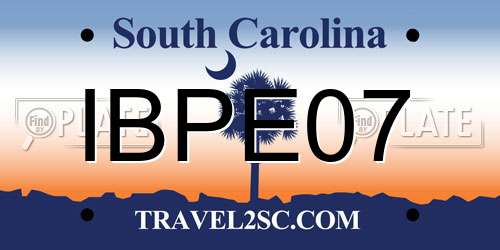 IBPE07 South Carolina License Plate