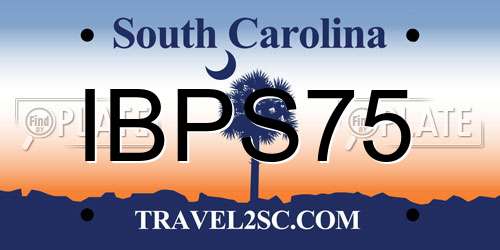 IBPS75 South Carolina License Plate