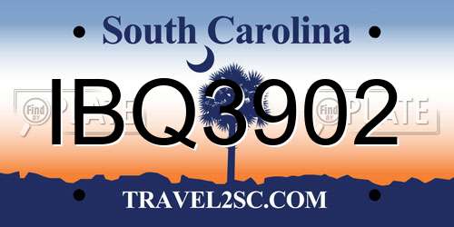 IBQ3902 South Carolina License Plate