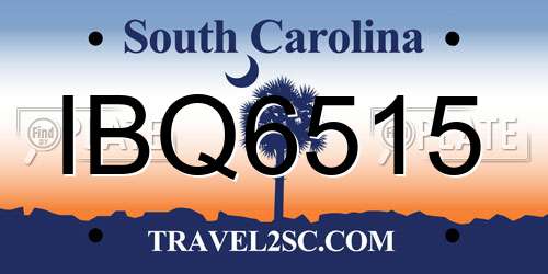IBQ6515 South Carolina License Plate
