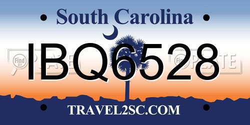 IBQ6528 South Carolina License Plate