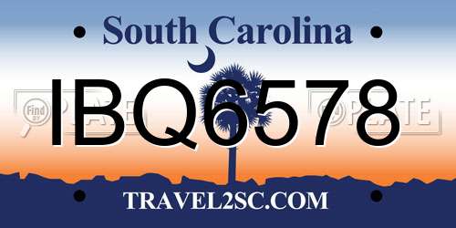 IBQ6578 South Carolina License Plate