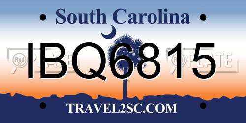 IBQ6815 South Carolina License Plate