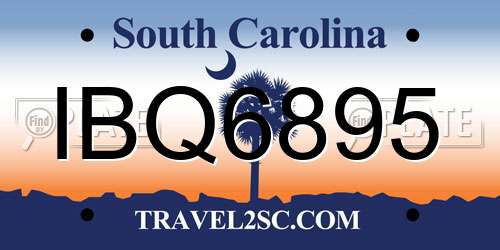 IBQ6895 South Carolina License Plate