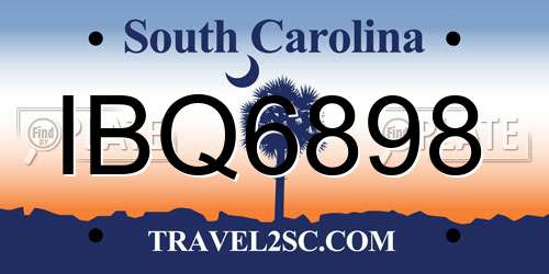 IBQ6898 South Carolina License Plate
