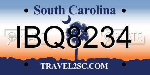 IBQ8234 South Carolina License Plate