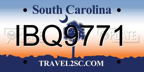 IBQ9771 South Carolina License Plate