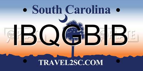 IBQGBIB South Carolina License Plate