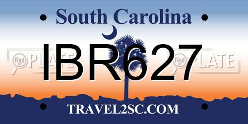 IBR627 South Carolina License Plate