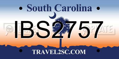 IBS2757 South Carolina License Plate