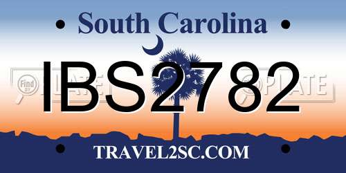 IBS2782 South Carolina License Plate