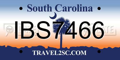 IBS7466 South Carolina License Plate
