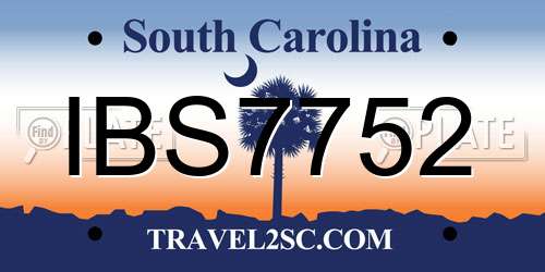 IBS7752 South Carolina License Plate