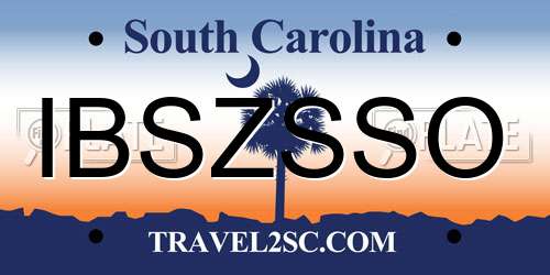 IBSZSSO South Carolina License Plate