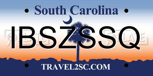 IBSZSSQ South Carolina License Plate