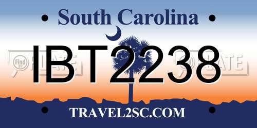 IBT2238 South Carolina License Plate