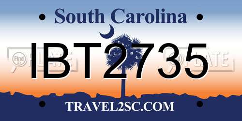 IBT2735 South Carolina License Plate
