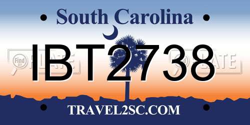 IBT2738 South Carolina License Plate