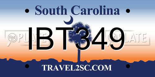 IBT349 South Carolina License Plate
