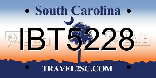 IBT5228 South Carolina License Plate