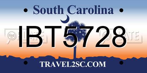 IBT5728 South Carolina License Plate