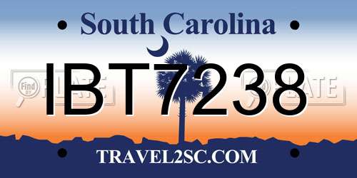 IBT7238 South Carolina License Plate