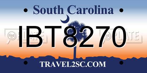 IBT8270 South Carolina License Plate