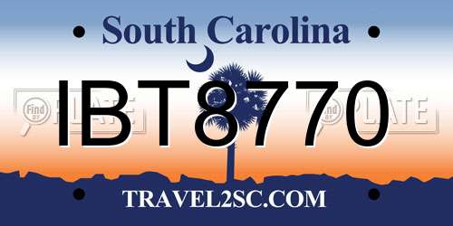 IBT8770 South Carolina License Plate