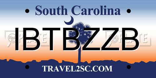 IBTBZZB South Carolina License Plate