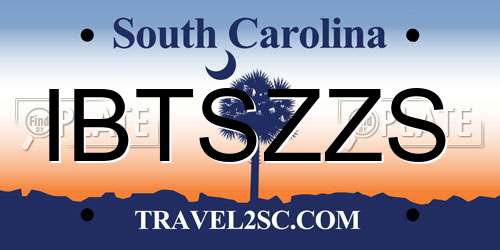 IBTSZZS South Carolina License Plate