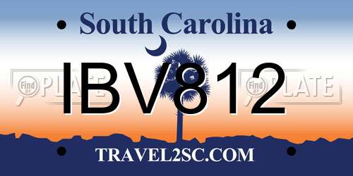 IBV812 South Carolina License Plate
