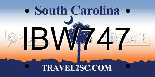 IBW747 South Carolina License Plate