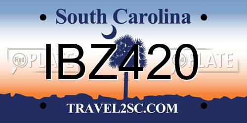 IBZ420 South Carolina License Plate