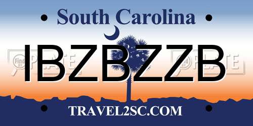 IBZBZZB South Carolina License Plate