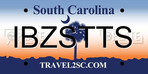 IBZSTTS South Carolina License Plate