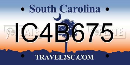 IC4B675 South Carolina License Plate
