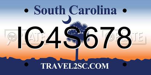 IC4S678 South Carolina License Plate