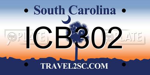 ICB302 South Carolina License Plate