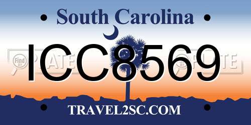 ICC8569 South Carolina License Plate
