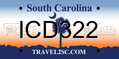 ICD322 South Carolina License Plate