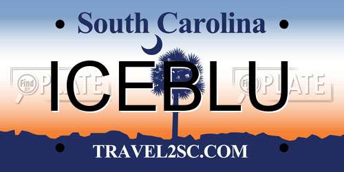 ICEBLU South Carolina License Plate