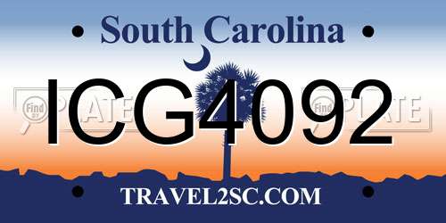 ICG4092 South Carolina License Plate