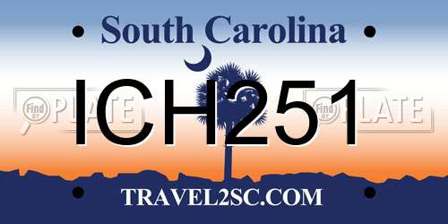 ICH251 South Carolina License Plate
