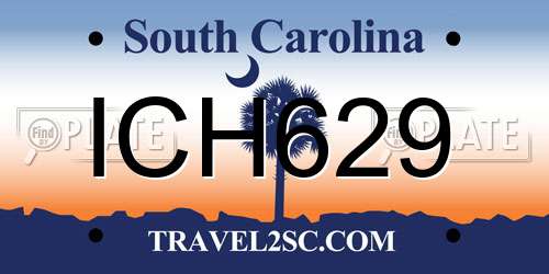 ICH629 South Carolina License Plate
