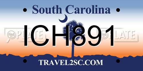 ICH891 South Carolina License Plate
